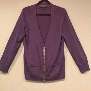 Banana Republic Plum Merino Wool Cardigan, XL